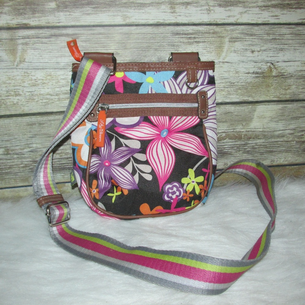 Lily Bloom Multi-Color Floral Print Crossbody - image 1